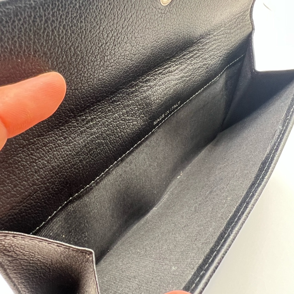 Authentic CHANEL CC Black Camellia Calfskin Leather Long Wallet W/ Serial Card - Picture 8 of 12